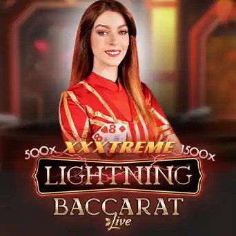 Lightning Baccarat slot logo by Evolution at Trino Casino